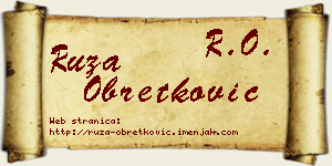 Ruža Obretković vizit kartica
